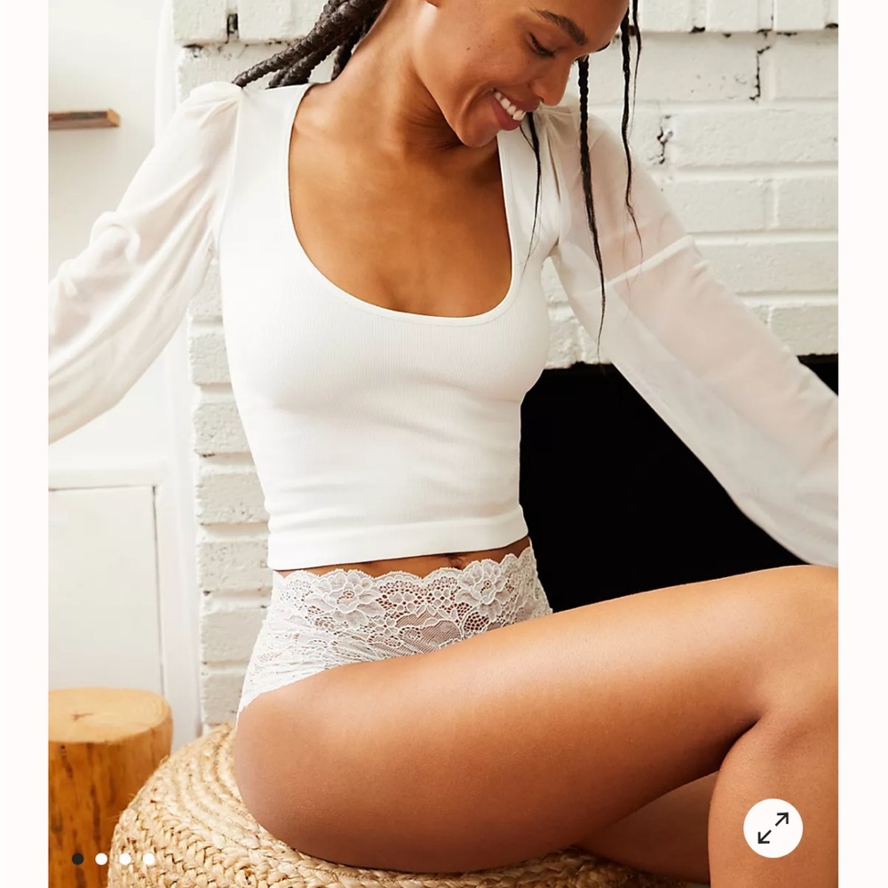 Free People Intimately Lost In Love Seamless Cami White M/L